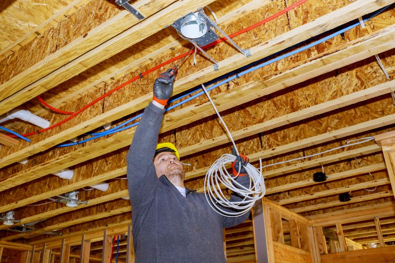 Electrician Installing Fixtures