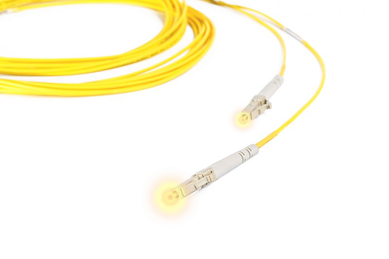 Close-up of Fiber Optic Connectors